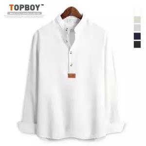 [탑보이][탑보이] 보카시헨리넥긴팔셔츠 (MN437)