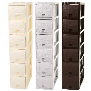 코코 6단서랍장 틈새 라탄 플라스틱 서랍장 수납장 사물함