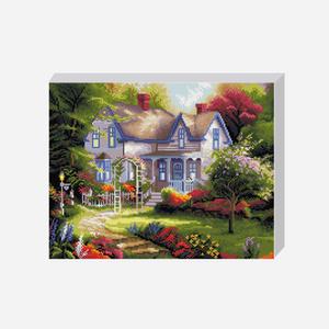 DIY 보석십자수 세트 숲속저택 40x50cm 풍경 캔퍼스 액자형 비즈