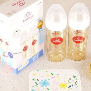 국산 PPSU젖병 루피너스 아기 분유 젖병 240ml 트윈팩&스킨 세트(노꼭지)