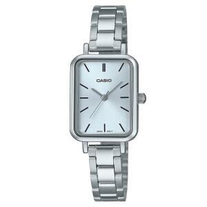 CASIO 카시오 LTP-V009D-2E 라운드스퀘어 스카이 메탈 여성시계