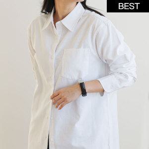기본 면 스텐다드핏 무지 셔츠 여성 긴팔 코튼 빅사이즈 여자 남방 10color