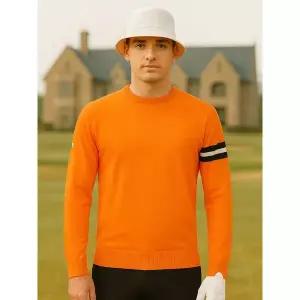 [아웃도어스/까스텔바작]까스텔바작 남성 소매포인트 라운드 풀오버 니트_BGCSSW001OR