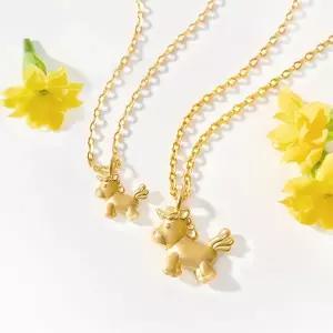 [뽀르띠] 순금 24K 3.75g 말띠 유니콘 돌목걸이