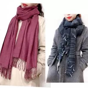 [골드스마일]포근한 롱 솔리드 머플러 목도리 숄 케이프