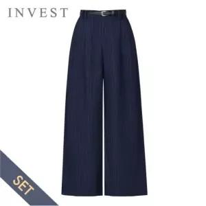 [인베스트] [벨트 SET]스트라이프 와이드 팬츠_IN6S1PT7091