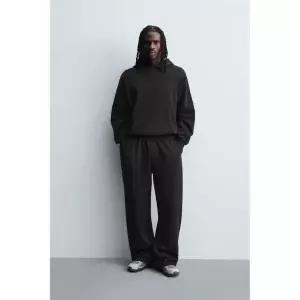 ZARA 베이직 후드 스웨트셔츠 - 블랙 {QHJ}