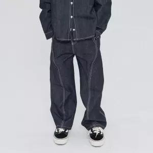 주니어 남아 와이드 청바지 키즈 커브 데님팬츠 초등학생 봄가을 등원룩 데일리코디