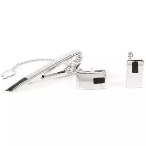 포인트 블랙 커프스링크 넥타이핀 선물세트 WFD619A