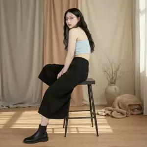 [신세계라이브쇼핑][옷자락] 여성 데일리 린넨 와이드 치마바지 시원한 이지룩