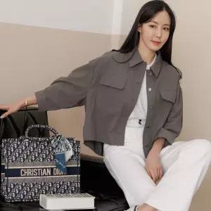 유니스 캐주얼 루즈핏 코튼 8부 셔츠자켓(귀여운 디테일)