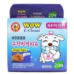 와우 이크린 구강청결티슈 20매 일회용 손가락 칫솔