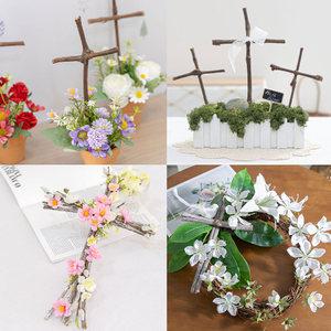 부활절 교회 교회장식 부활절장식 사순절 벽걸이 리스 화분