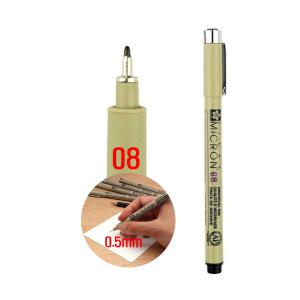 사쿠라 피그마 마이크론 08(0.5mm) 캘리그라피 젠탱글아트 만화 드로잉 일러스트 제도 필기구