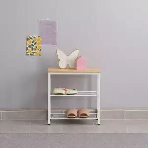 칼릭스 3단 4단 원목 철제 선반 현관 벤치 신발정리대