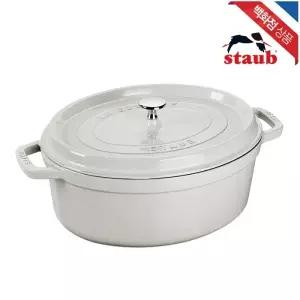 [롯데백화점]스타우브 오벌 꼬꼬떼 화이트 트러플 27cm (ST1027107)