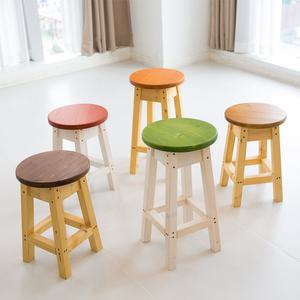 소나무 원목스툴  원형/사각 스툴 화장대 간이의자