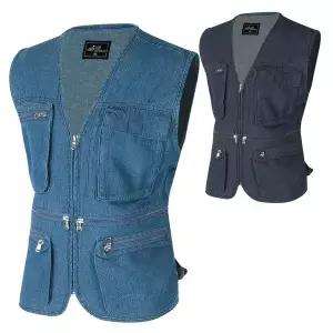 [하프클럽/]봄가을 청 데님 남성 다용도 등산조끼 작업복 VFWF-15