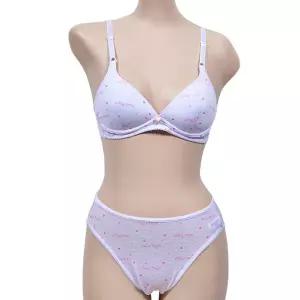 [하프클럽/소곳]하트 물결패턴 주니어 A컵 3단계 브라팬티세트