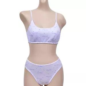 [하프클럽/소곳]하트 물결패턴 주니어 1단계 스포츠 브라팬티세트