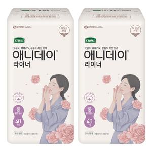 디펜드 애니데이 요실금 팬티라이너 여성용, 롱, 40매, 2개(80매)
