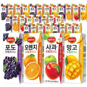 미니 과일 팩 주스 32개 혼합 음료수 포도 오렌지 사과 망고 단체 학교 회사 행사 어린이 학생