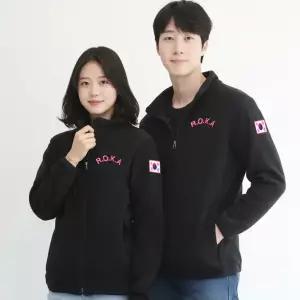 핑크로카 군인 군대 전체자수 집업  기모 플리스 후리스