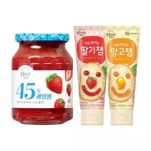 복음자리 45도 딸기잼 +짜먹는 딸기잼 +망고잼 (총3개)