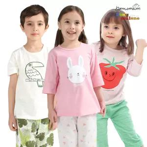 보누맘 아동내복 SALE 유아 봄맞이 순면내복 7부 반팔 자가드 내의 긴팔 실내복