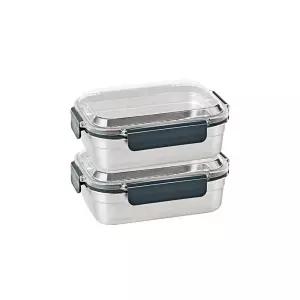 글라스락 클린 스텐 밀폐용기 직사각 1,500ml 2개 세트, 1개
