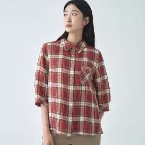 린넨 체크 블라우스 LCWSO538_RE