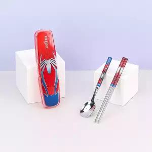 마블 스파이더맨 가벼운 진공 스텐 수저 클리어케이스 3P세트 / MV8866