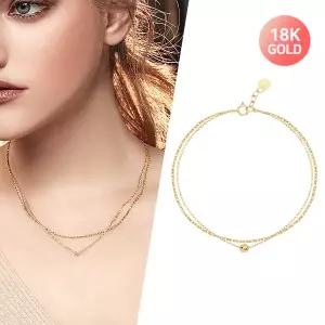 [골드피아] 18K 이태리 컷팅 두줄 주얼리