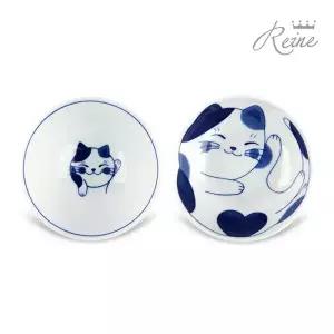 헨느 미케 야옹이 공대 1p / 캐릭터접시 고양이 그릇 공기 대접