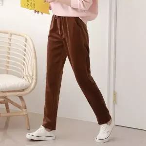 [하프클럽/]겨울 여성 코듀로이 일자 팬츠 골덴 기모 밴딩 바지