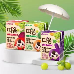 빙그레 따옴 유기농주스 사과/오렌지/적포도 120ml 24팩