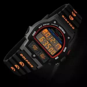 글륵 돌핀 레트로 디지탈 전자시계 DP567-8 ORANGE LIGHT