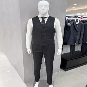 남자 봄여름 울 혼방 투톤 멜란지 차콜 3피스 정장 양복 조끼 베스트 단품JK