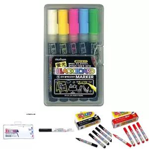 문화 블랙 보드 마카 5색 세트/칠판 보드용 회의실 학교 학원 컬러 사무실 문구용 회사 마커 펜