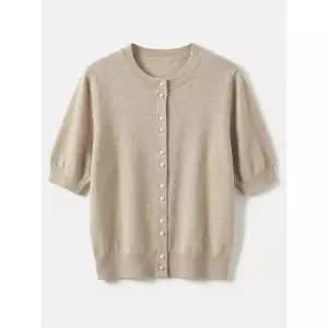 [하프클럽/]KARRA 커플진주버튼반팔가디건_A5S0666