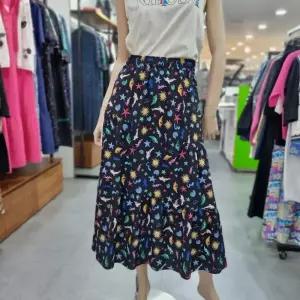 베네통/애플아울렛/돌핀 허리 밴딩 롱스커트/BASKA6531