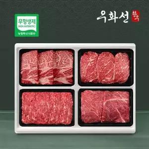 갤러리아 무항생제 한우 1+등급 구이정육 혼합세트(등심+채끝+불고기+국거
