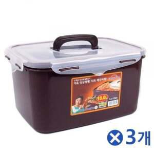 초코색 직사각 김치통 10Lx3개 밀페통 김치보관 김장 김장보관용기 김장용품 김장준비 김장준비물 김장통