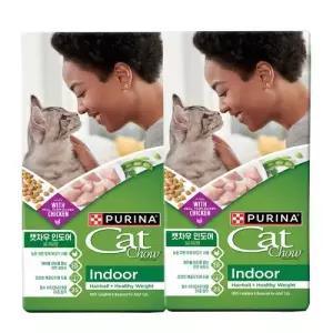퓨리나 캣차우 인도어 고양이 사료 2.86kg x 2개