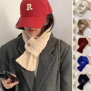 패션소품 머플러 남자 여자 투 단추 꽈배기 짜임 미니 목도리 (WFJWZCX)