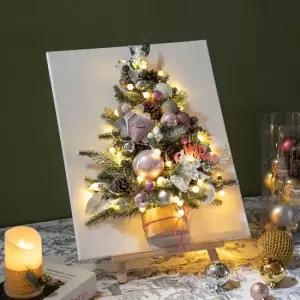 플라워트리 크리스마스 트리 장식 이젤세트 핑크엔젤 캔버스 57cm