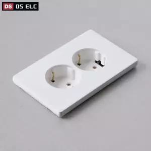 (화이트 가로형 2구) 도셀 D2 노출 매입 콘센트/콘셋트/벽콘센트/전기/벽면/안전/매입형/인테리어/교체용