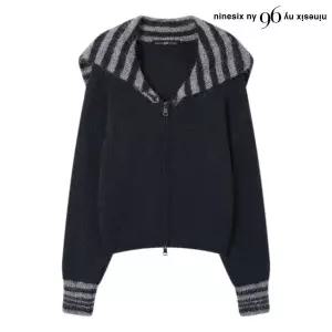 [롯데백화점]올앤선드리 단가라 배색 세일러 카라 니트 가디건 (NP4CK041L0-1)