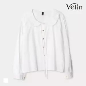 벨린 헬렌 카라 블라우스 타이 긴팔 탑