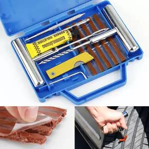 자동차 타이어 펑크 수리 공구 오토바이 빵구 지렁이 끈끈이 펑크씰 수리키트 12종 세트